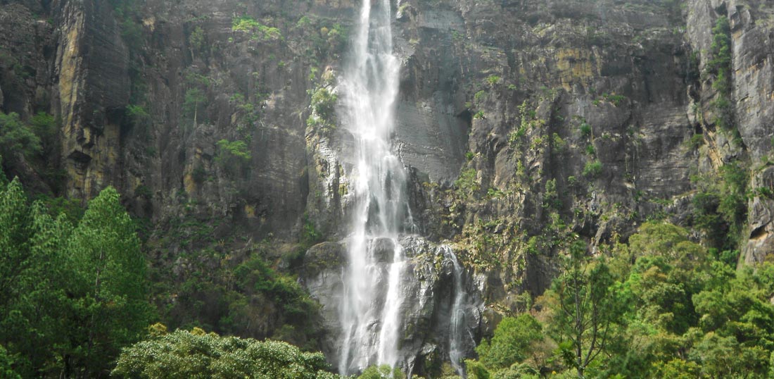 Bambarakanda Wasserfall - Sri Lanka Trekking